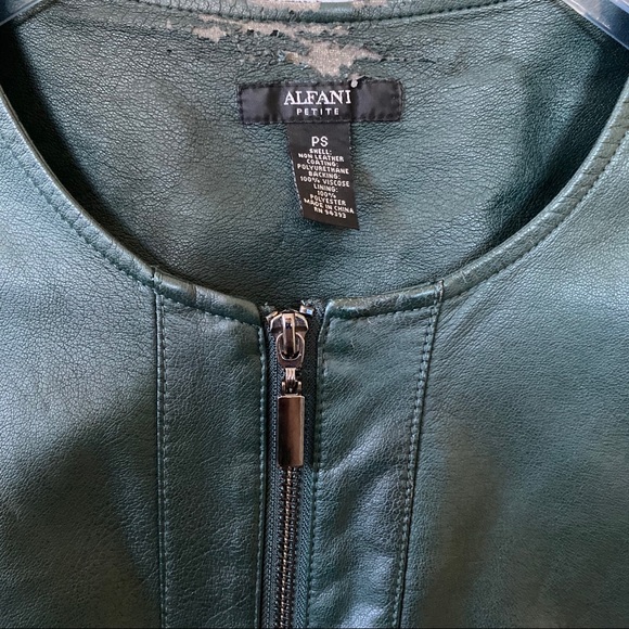 Teal tailored leather jacket - Picture 4 of 4